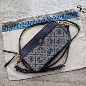 Tory Burch T Monogram Jacquard Double Zip Mini Bag